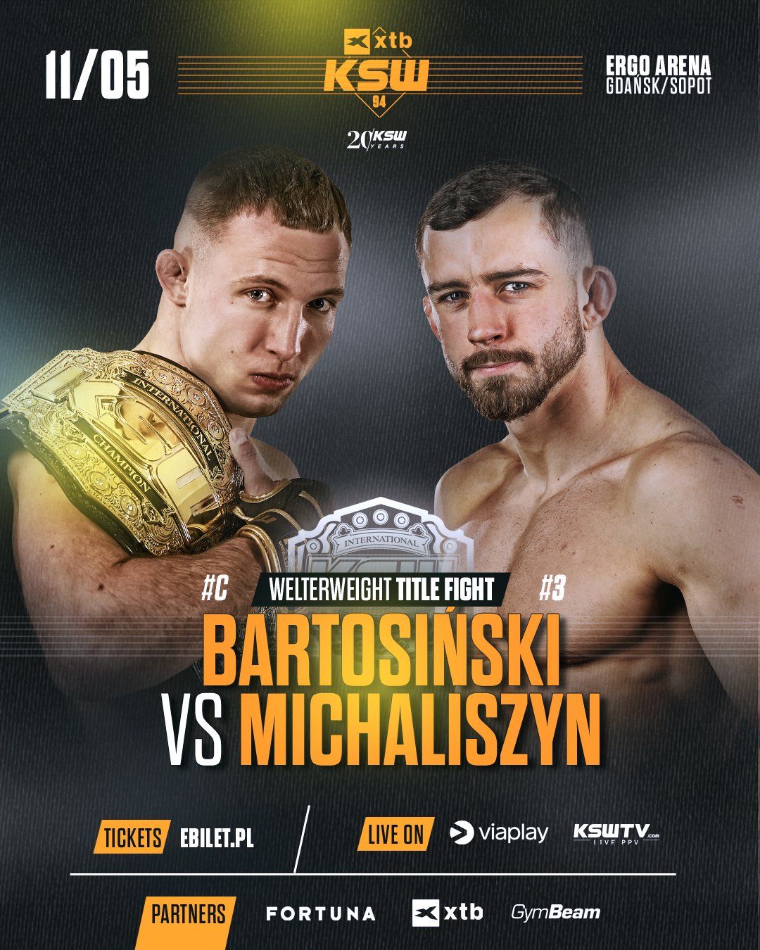 KSW 94: Bartosiński vs Michaliszyn | WYNIKI NA ŻYWO
