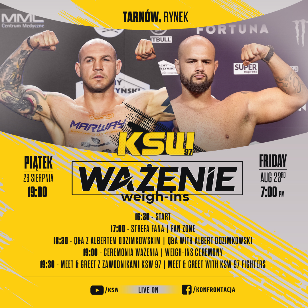 KSW 97: Wyniki porannego ważenia przed galą w Tarnowie