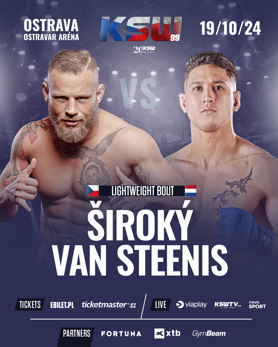 KSW 99: Jan Široký, stanie do walki z Gino Van Steenisem