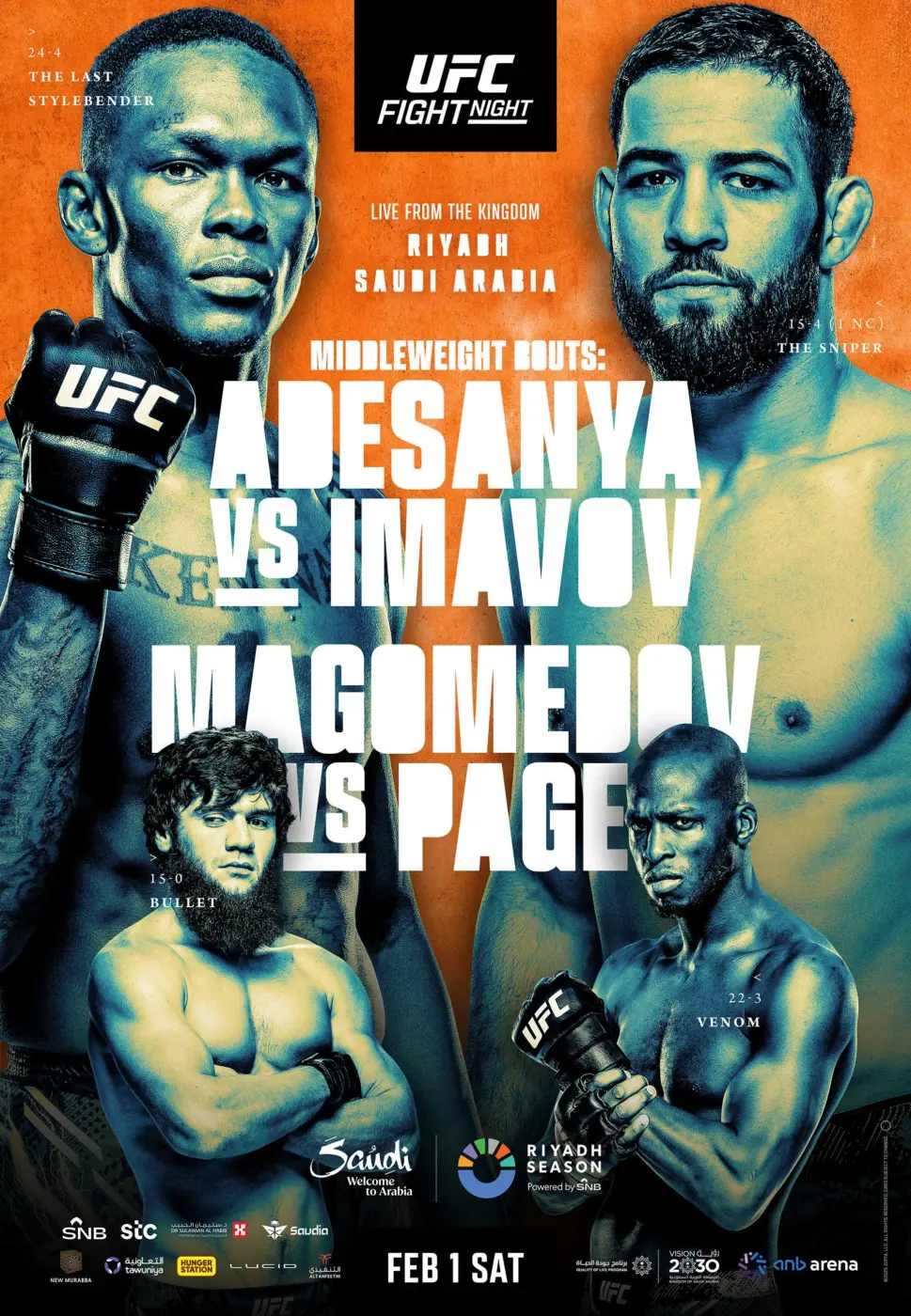 UFC on ESPN+ 108: Adesanya vs Imavov | WYNIKI NA ŻYWO