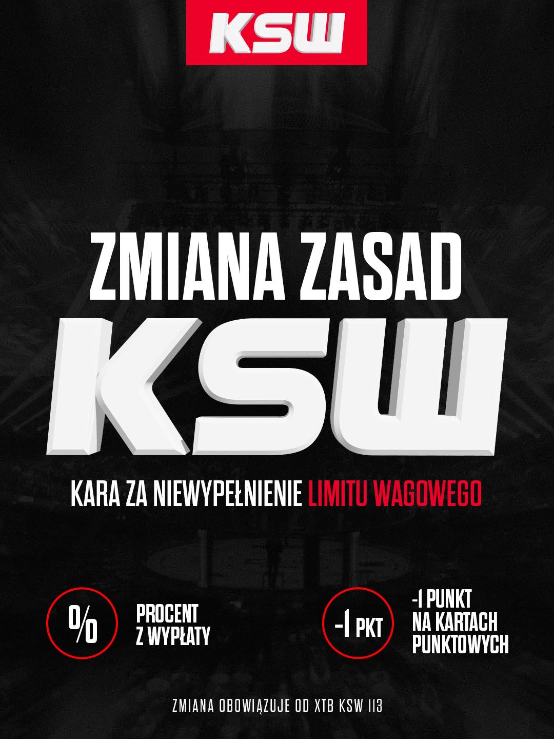 Zmiana w zasadach KSW