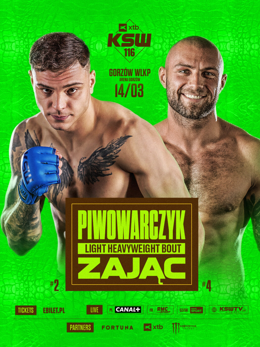 Starcie czołowych półciężkich drugą walką wieczoru gali KSW 116