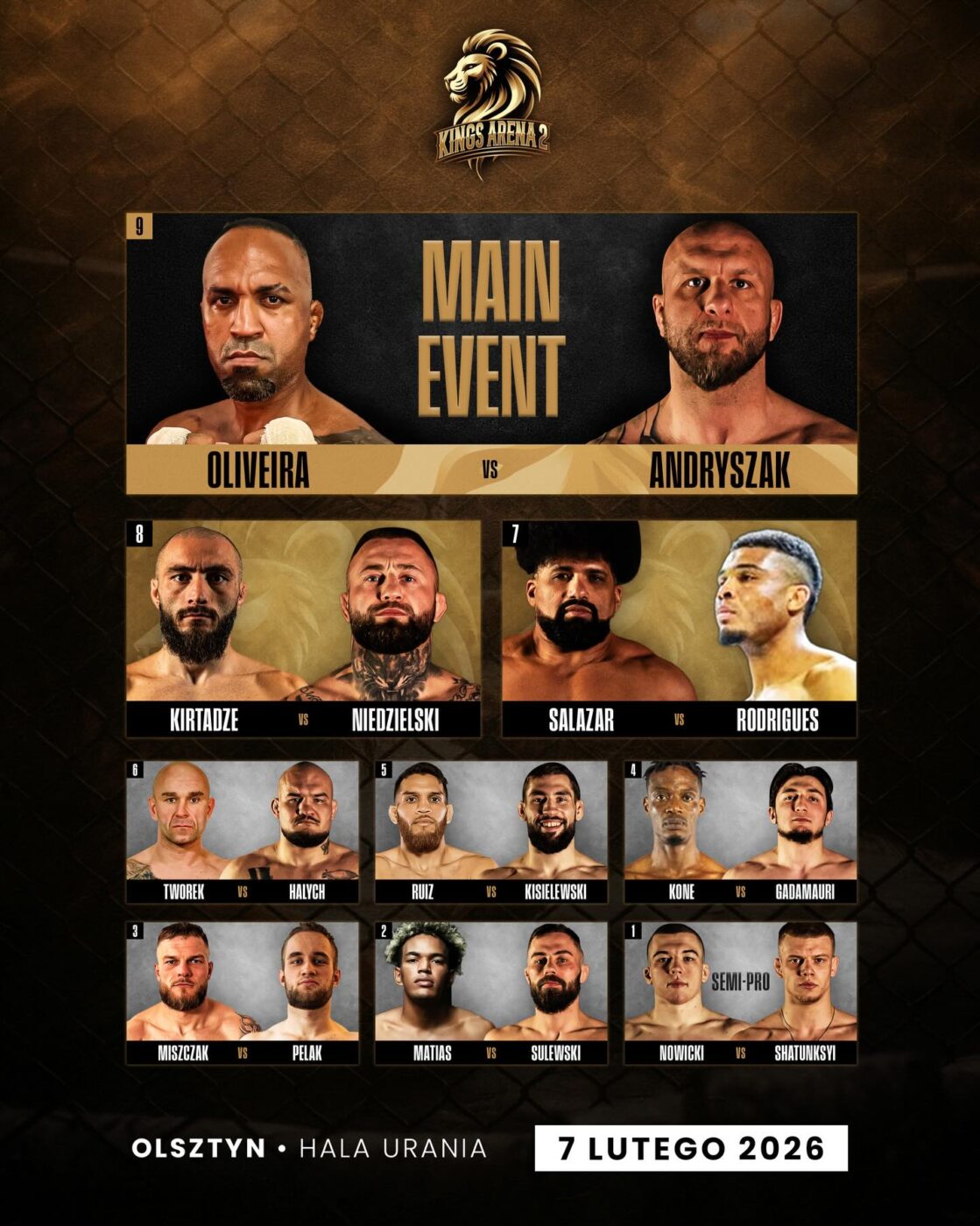 King’s Arena 2: Andryszak vs Oliveira | WYNIKI NA ŻYWO