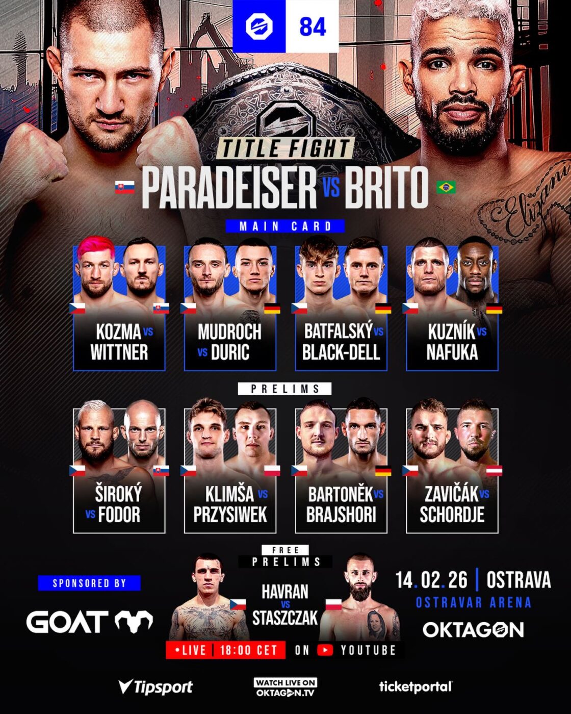 OKTAGON 84: Paradeiser vs Brito | WYNIKI NA ŻYWO