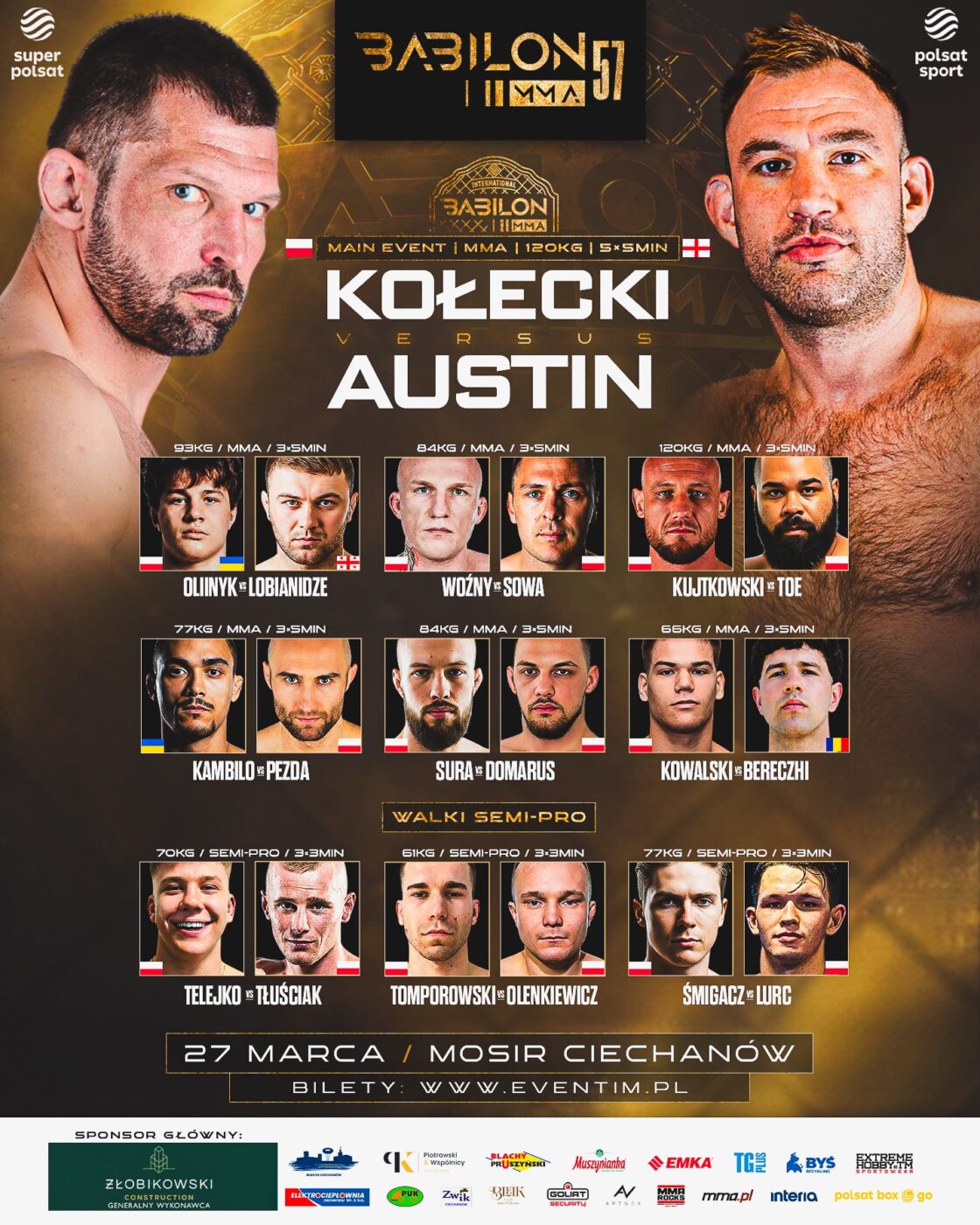 Babilon MMA 57: Kołecki vs Austin | WYNIKI NA ŻYWO