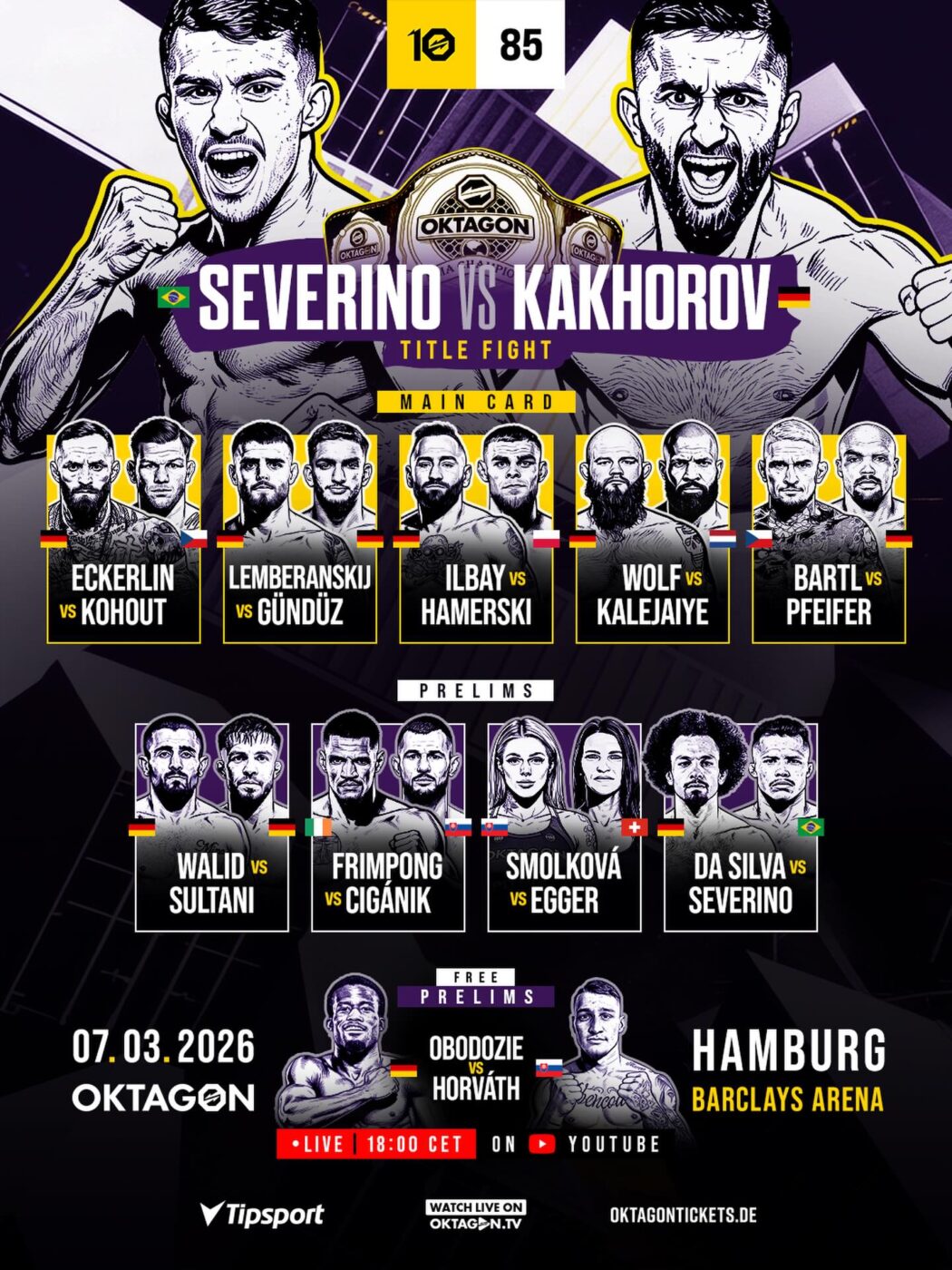 OKTAGON 85: Severino vs Kakhorov | WYNIKI NA ŻYWO