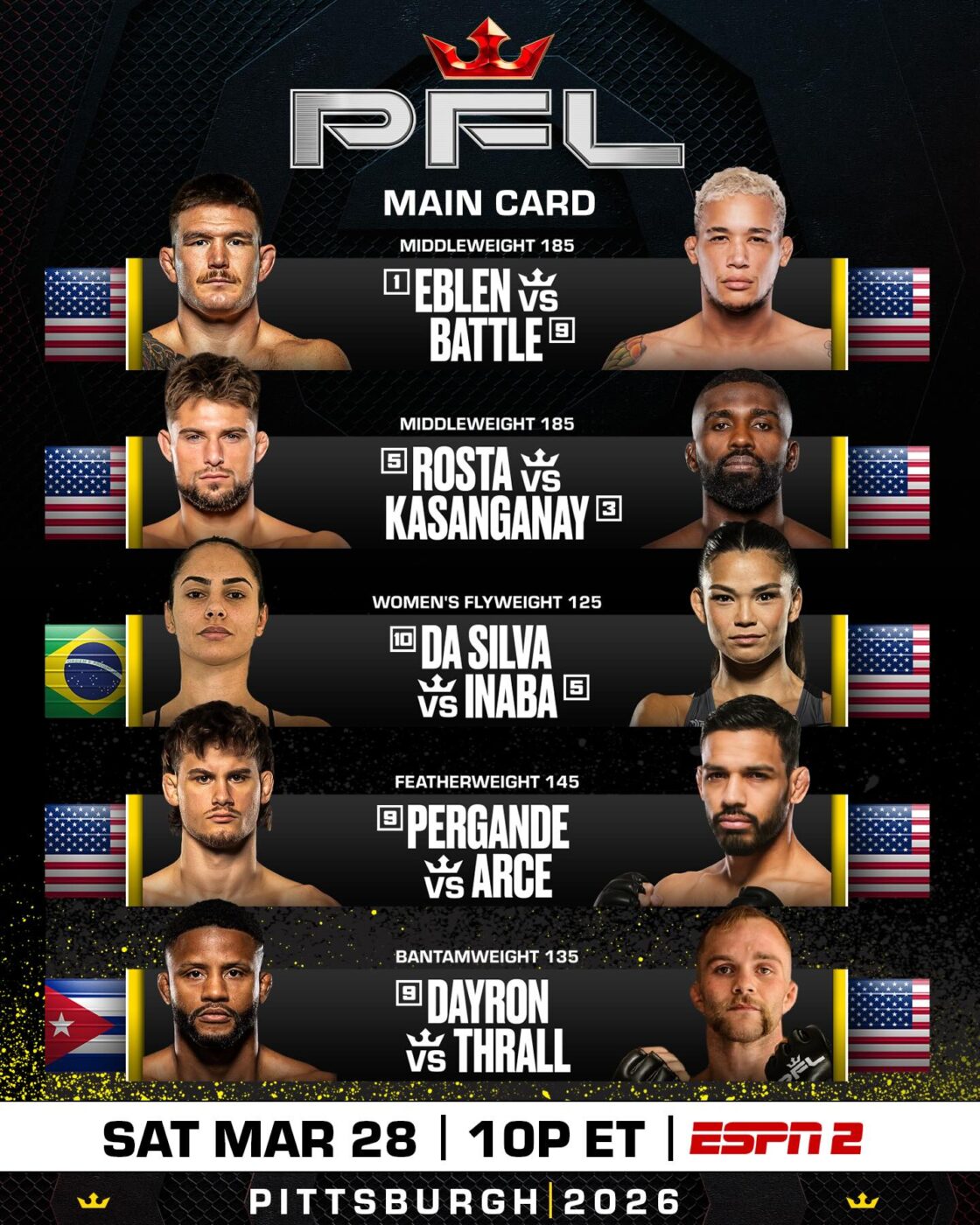 PFL Pittsburgh: Eblen vs Battle | WYNIKI NA ŻYWO