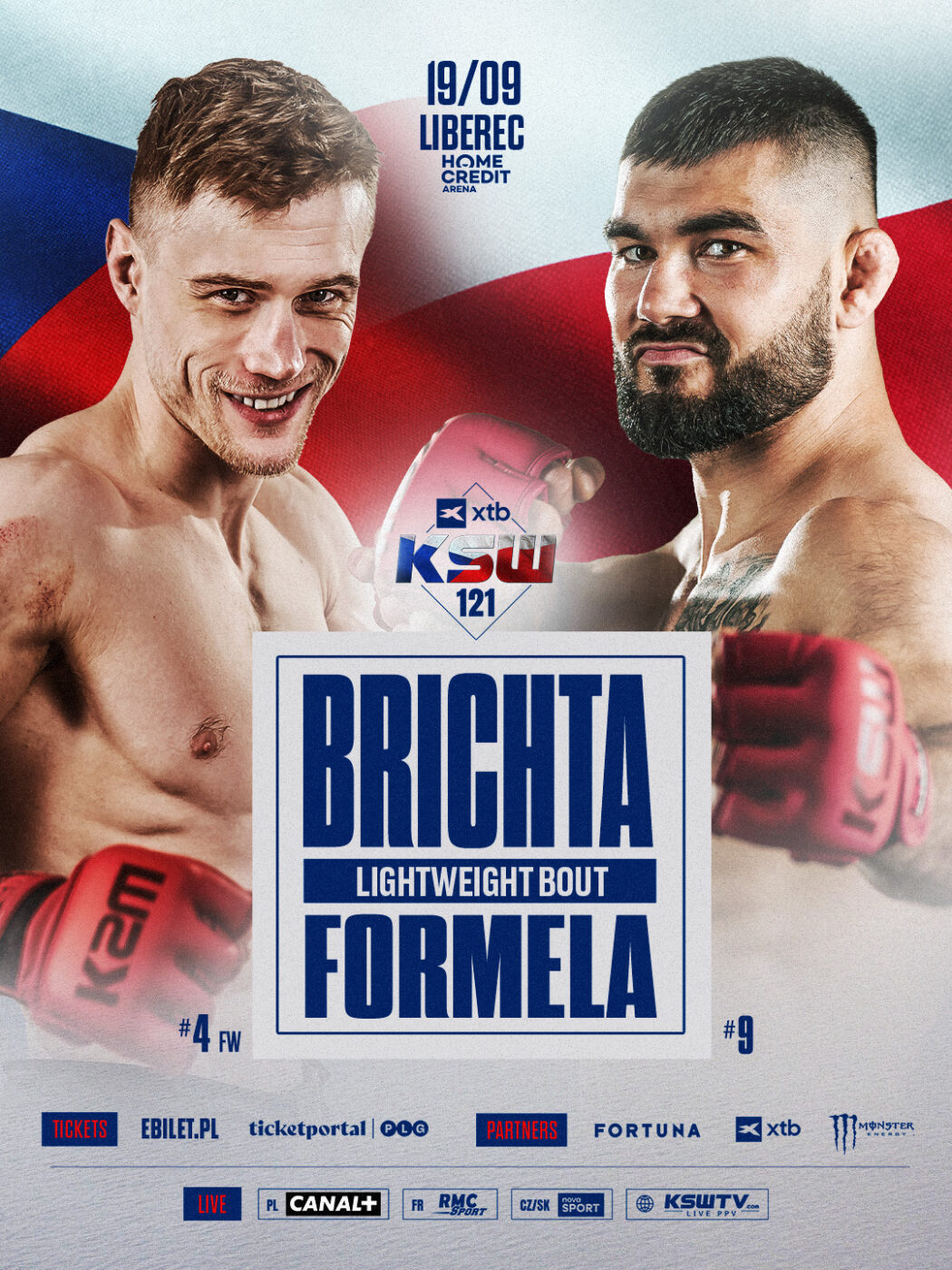 Leo Brichta vs. Kacper Formela na gali KSW 121 w Czechach